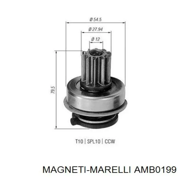 Бендикс стартера AMB0199 Magneti Marelli