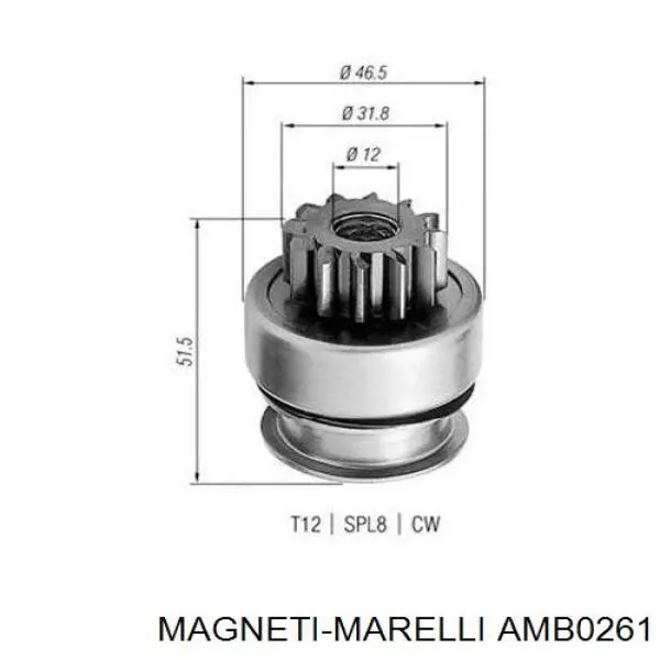 Бендикс стартера AMB0261 Magneti Marelli