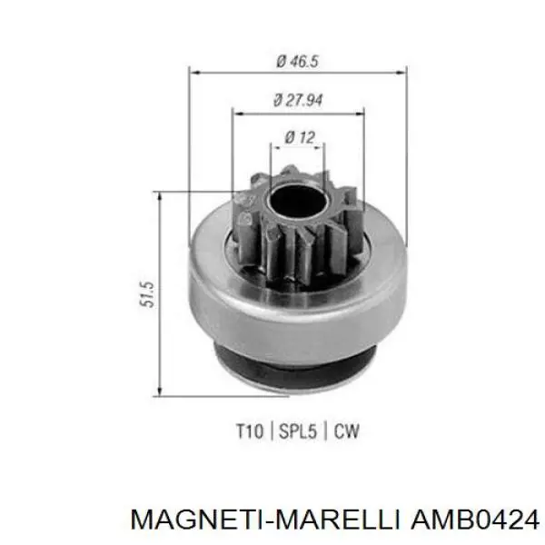 Бендикс стартера AMB0424 Magneti Marelli