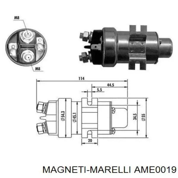 AME0019 Magneti Marelli Тягове реле стартера