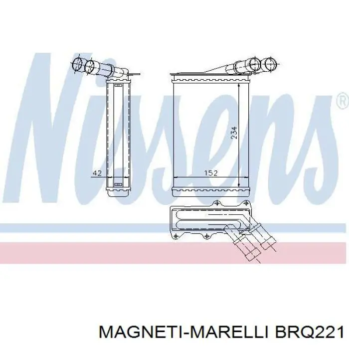 BRQ221 Magneti Marelli Радиатор печки (Valeo, 234x158x42)