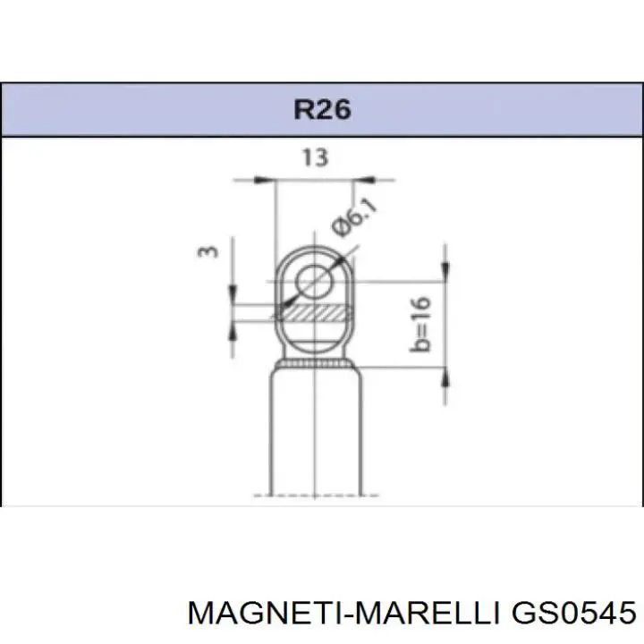 Амортизатор відкидного столика сидіння GS0545 Magneti Marelli