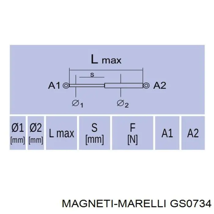 Амортизатор багажника GS0734 Magneti Marelli