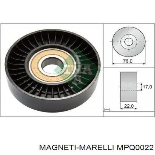 Ролик приводного ременя, паразитний Magneti Marelli MPQ0022 ціна, від 11.53 USD