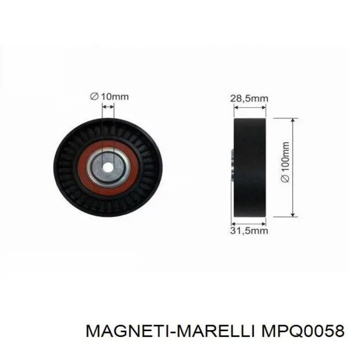 MPQ0058 Magneti Marelli Ролик приводного ременя, паразитний