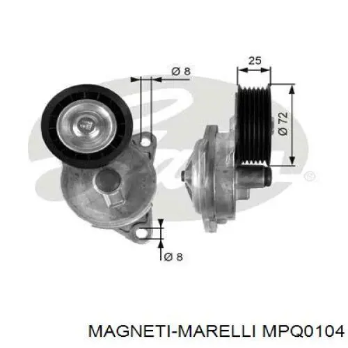 MPQ0104 Magneti Marelli ролик натягувача приводного ременя