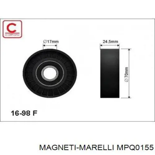 MPQ0155 Magneti Marelli ролик натягувача приводного ременя