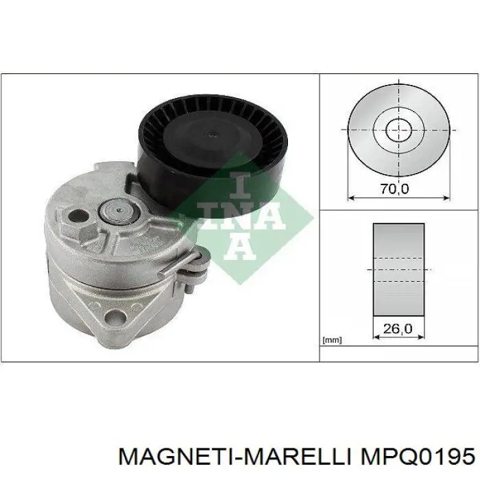 MPQ0195 Magneti Marelli Ролик натяжителя ременя агрегатів