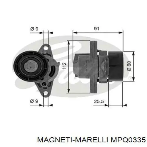 MPQ0335 Magneti Marelli Ролик натяжителя ременя агрегатів