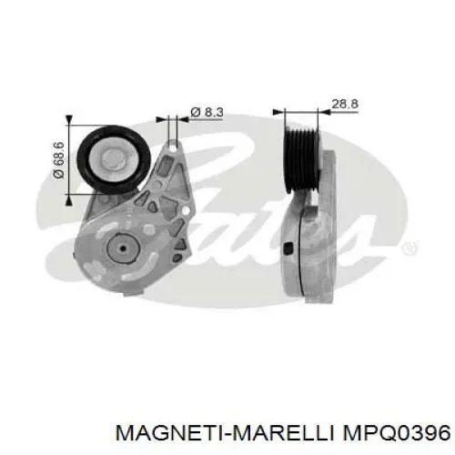 MPQ0396 Magneti Marelli Натяжна планка поліклинового ременя