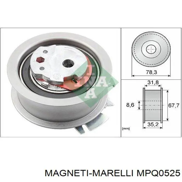 Ролик натягувача ременя ГРМ MPQ0525 Magneti Marelli