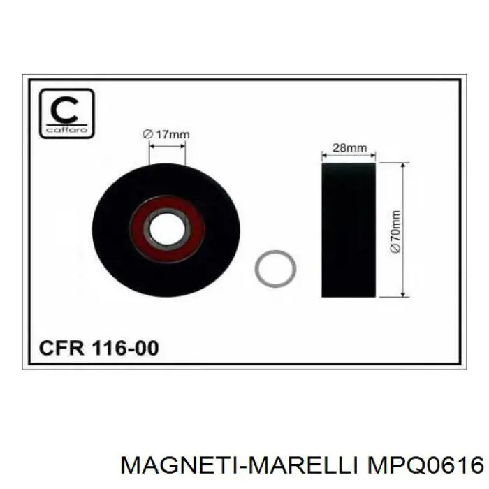 Ролик натягувача приводного ременя Magneti Marelli MPQ0616