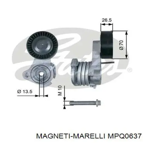 Натяжний ролик Magneti Marelli MPQ0637 ціна, від 11.64 USD