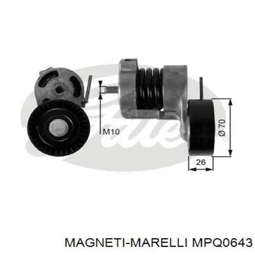 MPQ0643 Magneti Marelli Натяжна планка поліклинового ременя