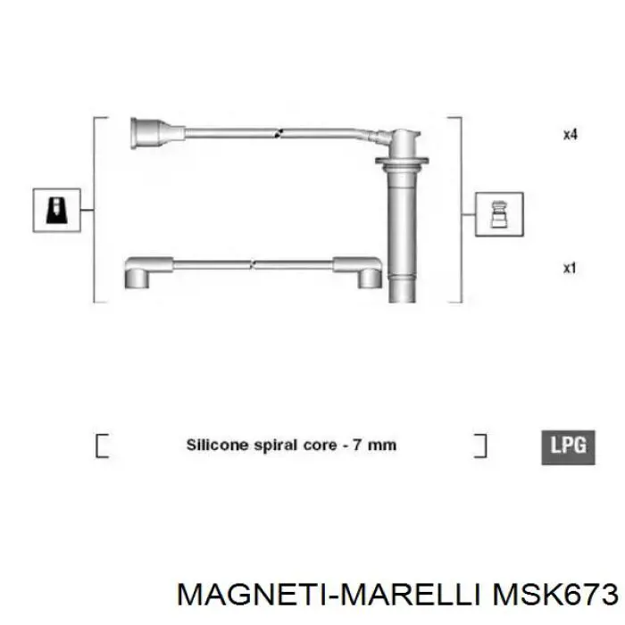 Дріт високовольтні, комплект MSK673 Magneti Marelli