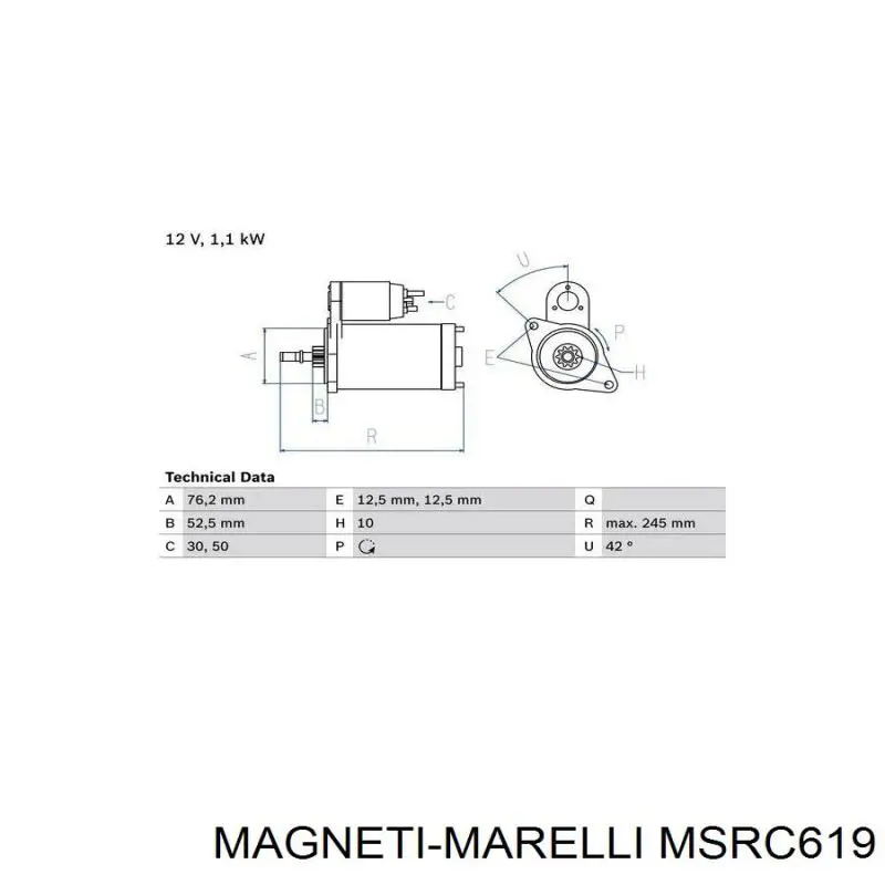 Стартер MSRC619 Magneti Marelli