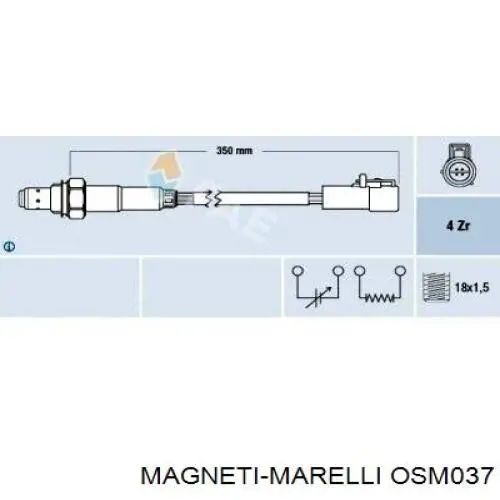 Купити OSM037 Magneti Marelli Лямбдазонд, датчик кисню до каталізатора