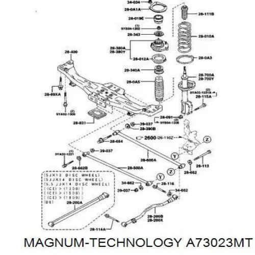 Купити A73023MT Magnum Technology Опора амортизатора заднього, правого