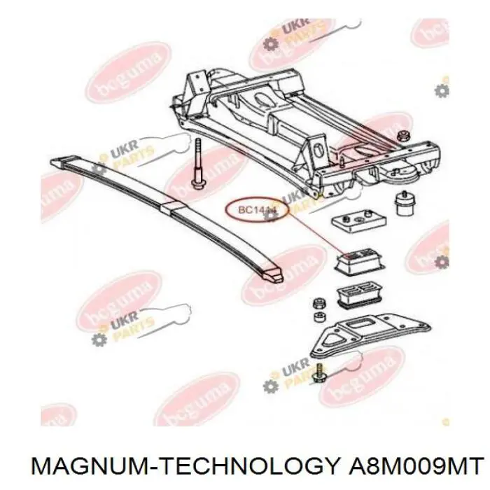 Купити A8M009MT Magnum Technology Відбійник передньої ресори