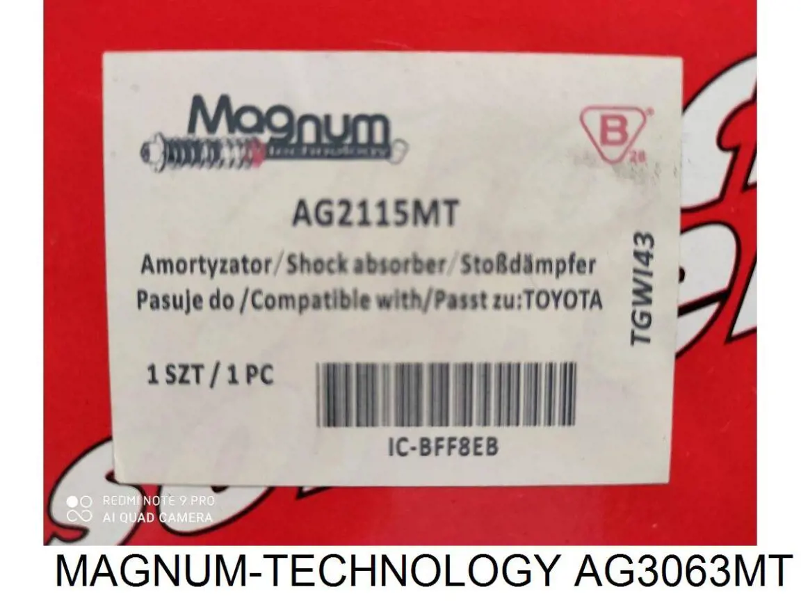 Амортизатор передній, правий AG3063MT Magnum Technology