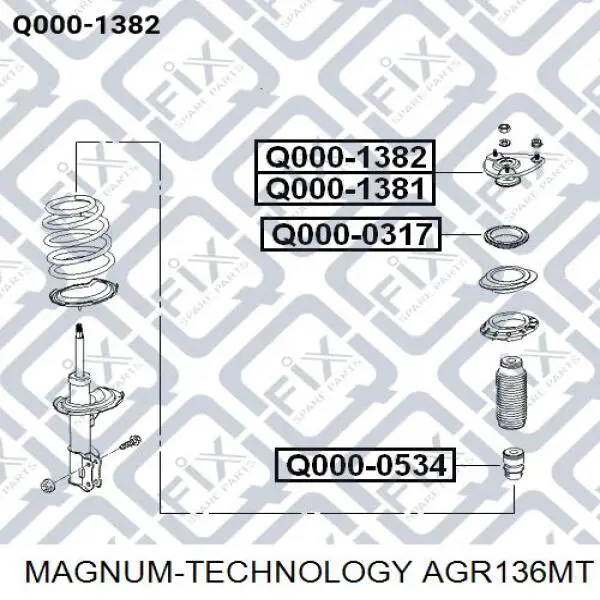 Стойка амортизатора передняя Magnum Technology AGR136MT ціна, від 46.11 USD