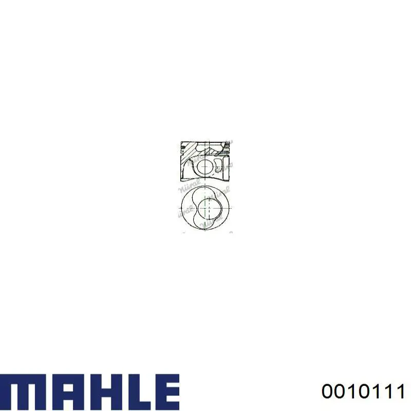 0010111 Mahle Original поршень в комплекті на 1 циліндр, 2-й ремонт (+0,50)