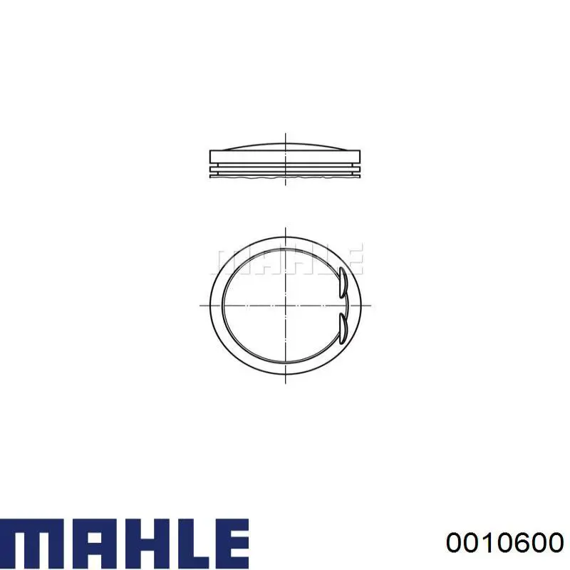 Поршень в комплекті на 1 циліндр, STD 0010600 Mahle Original