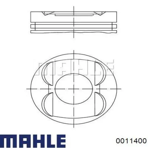 0011400 Mahle Original поршень в комплекті на 1 циліндр, std
