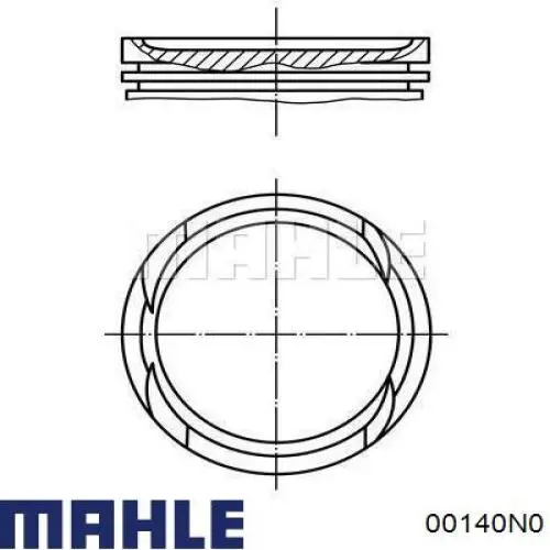 00140N0 Mahle Original кільця поршневі на 1 циліндр, std.