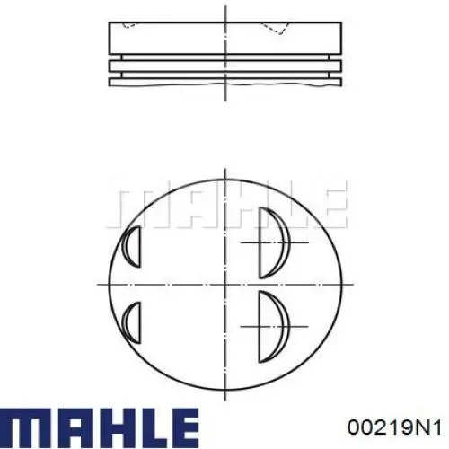 Кільця поршневі на 1 циліндр, 2-й ремонт (+0,50) MAHLE 00219N1