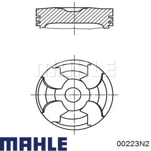 00223N2 Mahle Original кільця поршневі на 1 циліндр, 2-й ремонт (+0,50)