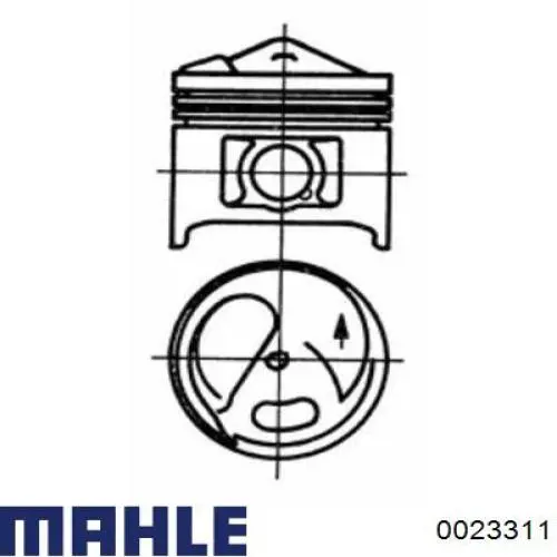 0023311 Mahle Original поршень в комплекті на 1 циліндр, 2-й ремонт (+0,50)