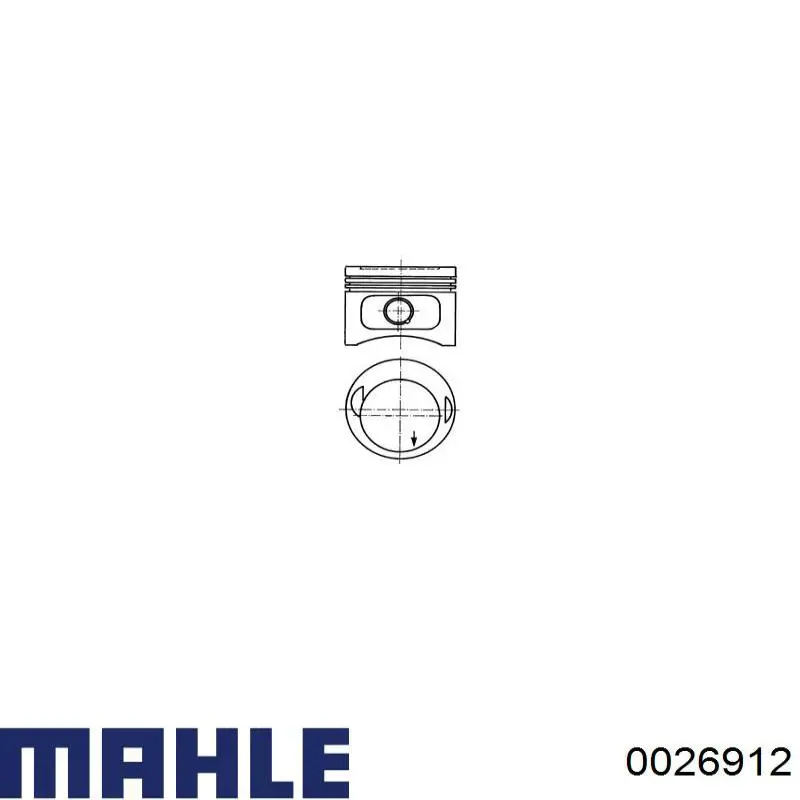0026912 Mahle Original поршень в комплекті на 1 циліндр, 4-й ремонт (+1,00)