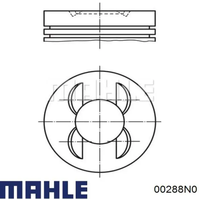 Кільця поршневі на 1 циліндр, STD. 00288N0 Mahle Original