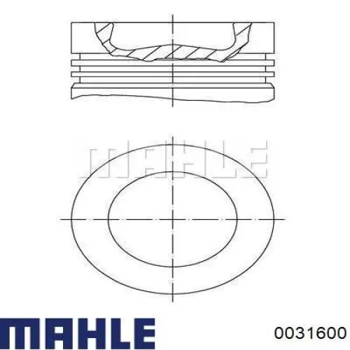 Поршень в комплекті на 1 циліндр, STD 0031600 Mahle Original