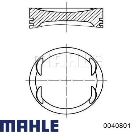 0040801 Mahle Original Поршень в комплекті на 1 циліндр, 1-й ремонт (+0,25)