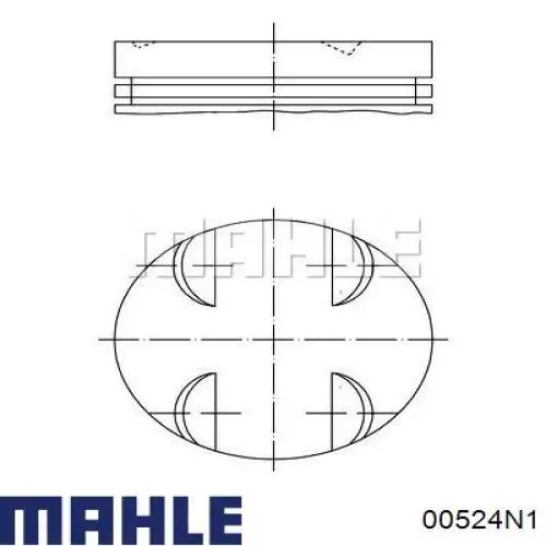 Купити 00524N1 Mahle Original Кільця поршневі на 1 циліндр, 1-й ремонт (+0,25)