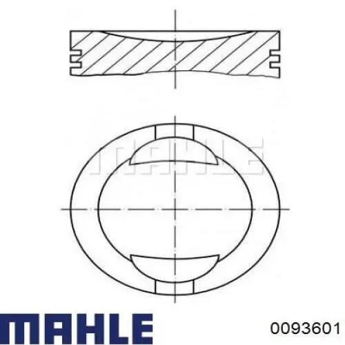 Поршень в комплекті на 1 циліндр, 2-й ремонт (+0,50) 0093601 Mahle Original