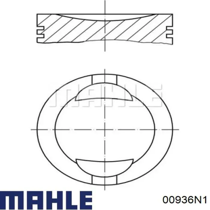 Кільця поршневі на 1 циліндр, 2-й ремонт (+0,50) MAHLE 00936N1
