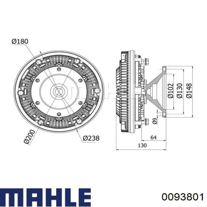 0093801 Mahle Original Поршень в зборі