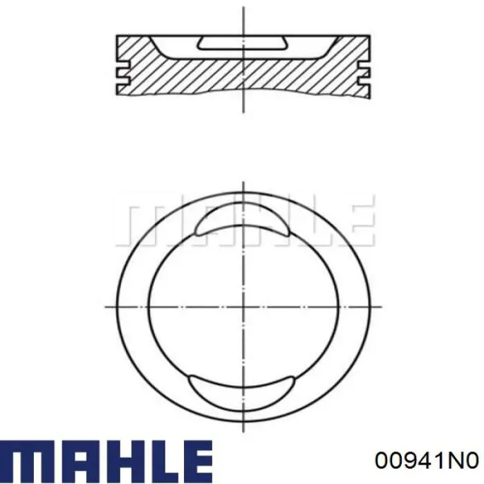 Кільця поршневі комплект на мотор, STD. 00941N0 Mahle Original