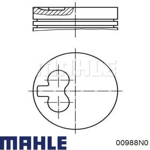 00988N0 Mahle Original кільця поршневі на 1 циліндр, std.