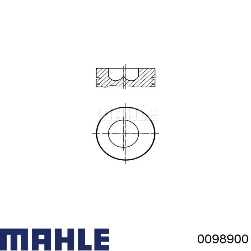 Поршень в комплекті на 1 циліндр, STD 0098900 Mahle Original