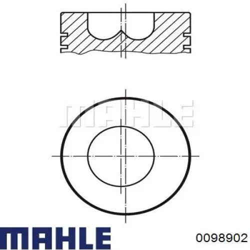 0098902 Mahle Original Поршень в комплекті на 1 циліндр, 3-й ремонт (+0,60)