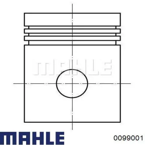 Купити 0099001 Mahle Original Поршень в комплекті на 1 циліндр, 2-й ремонт (+0,50)