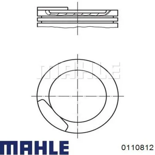 Купити 110812 Mahle Original Поршень в комплекті на 1 циліндр, 3-й ремонт (+0,75)