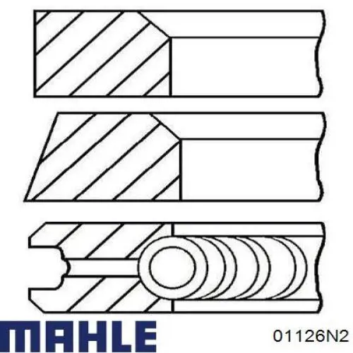 01126N2 Mahle Original кільця поршневі на 1 циліндр, 4-й ремонт (+1,00)