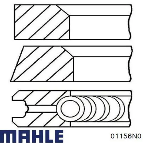 Кільця поршневі на 1 циліндр, STD. 01156N0 Mahle Original