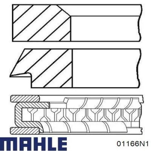 01166N1 Mahle Original кільця поршневі на 1 циліндр, 2-й ремонт (+0,50)