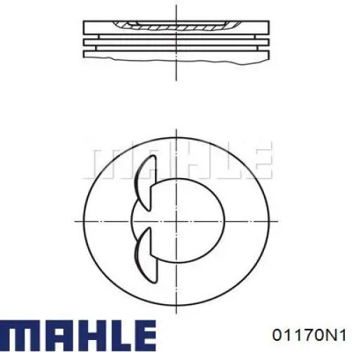 Кільця поршневі на 1 циліндр, 2-й ремонт (+0,50) MAHLE 01170N1
